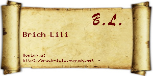 Brich Lili névjegykártya